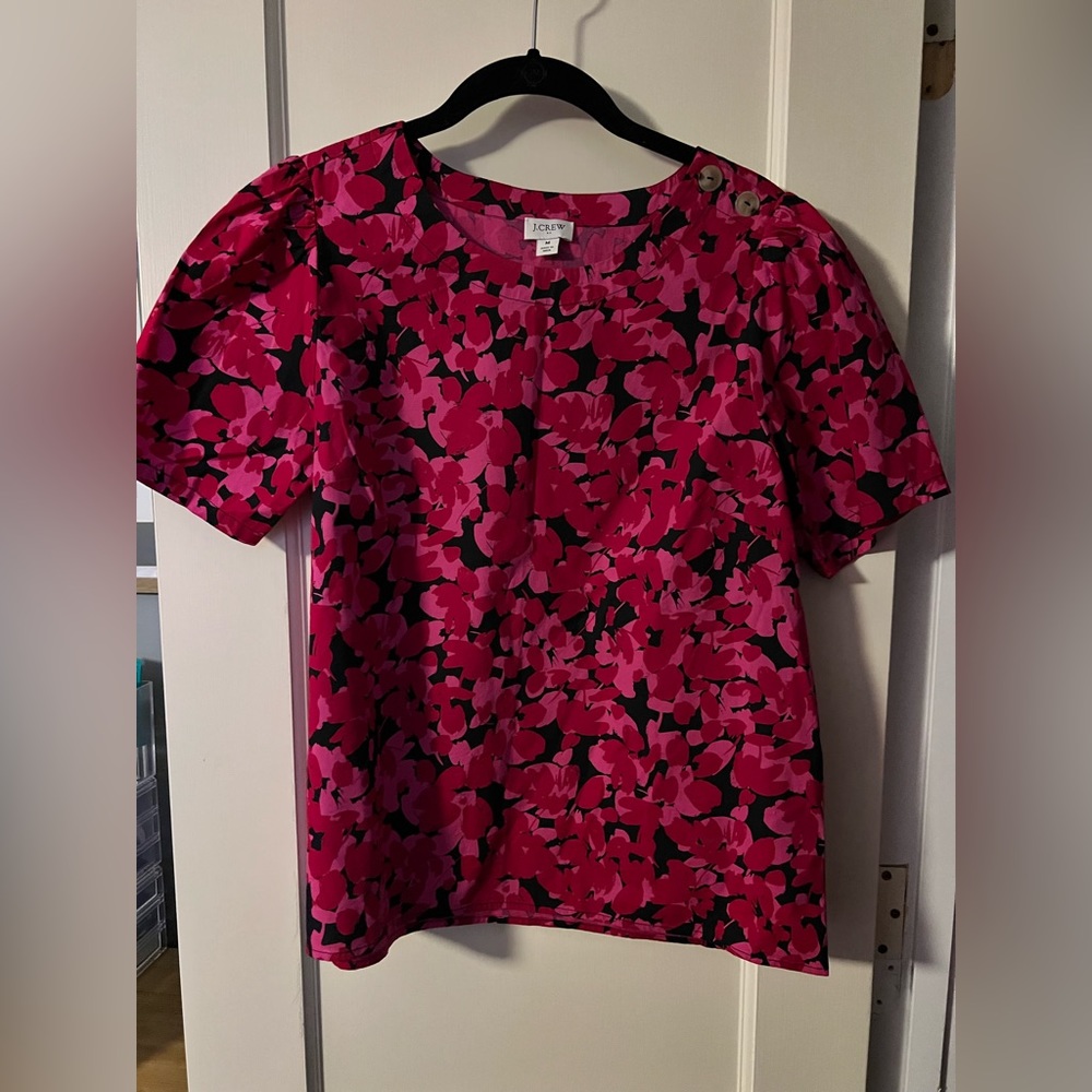 J Crew Floral Structured Top